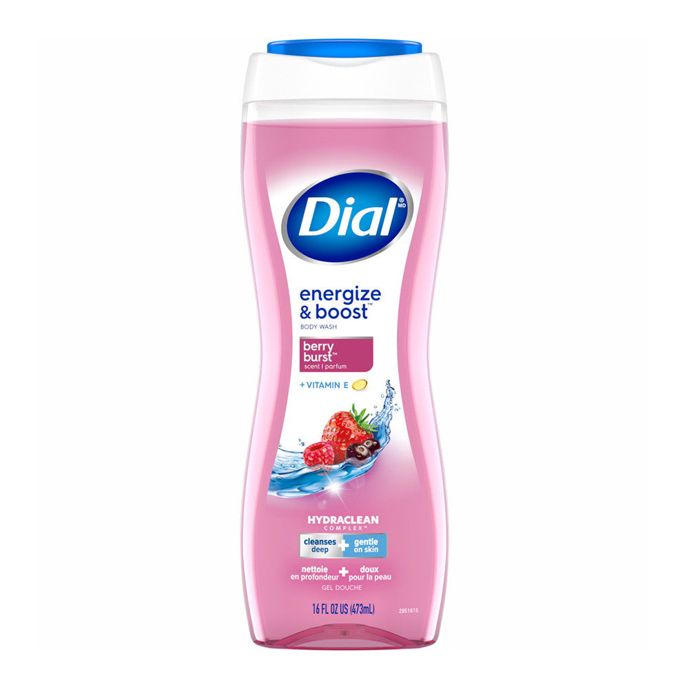Dial Energize And Boost Body Wash, Berry Burs, 16 Oz